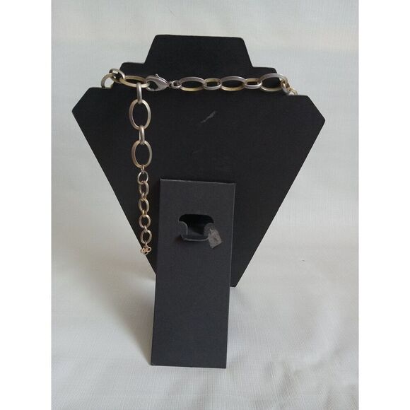 Stella & Dot Navy Blue and Gold Toned Beaded Bahari Layered Statement Necklace - Picture 2 of 9